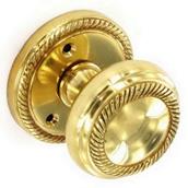 Securit S2118 Georgian Brass Mortice Knobs 65mm