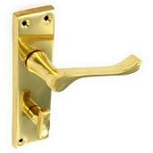 Securit S2206 Victorian Brass Scroll Bathroom Handles 150mm