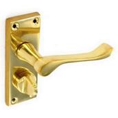 Securit S2207 Victorian Brass Scroll Privacy Handles 105mm