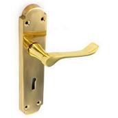 Securit S2212 Victorian Brass Regency Lock Handles 200mm