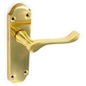 Securit S2213 Victorian Brass Regency Latch Handles 165mm