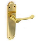 Securit S2213L Victorian Brass Regency Latch Handles 200mm