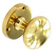 Securit S2218 Victorian Brass Round Mortice Knobs 60mm