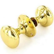 Securit S2222 Victorian Brass Rim Knob Set 50mm