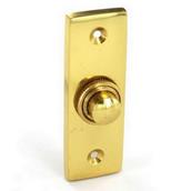 Securit S2257 Victorian Brass Oblong Bell Push 75mm (Carded)