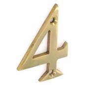 Securit S2484 Brass Numeral No 4 50mm * Discontinued Line *