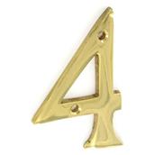 Securit S2504 Brass Numeral No 4 75mm