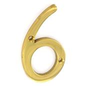 Securit S2506 Brass Numeral No 6 75mm