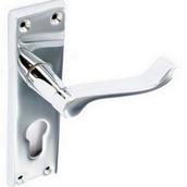 Securit S2704 Chrome Scroll Euro Lock Handles 155mm