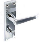 Securit S2707 Chrome Flat Bathroom Handles 155mm