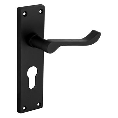 Securit S2718 Black Scroll Euro Lock Handles 155mm