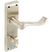 Securit S2722 Brushed Nickel Scroll Bathroom Handles 155mm