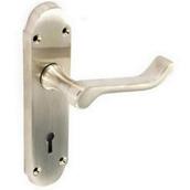 Securit S2730 Brushed Nickel Shaped Lock Handles 170mm