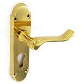 Securit S2824 Richmond Brass Euro Lock Handles 170mm
