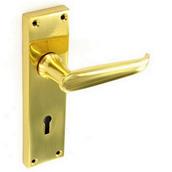 Securit S2850 Victorian Brass Lock Handles 155mm