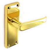 Securit S2851 Victorian Brass Latch Handles 118mm
