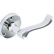 Securit S2925 Round Rose Flat Latch Handles Chrome 60mm