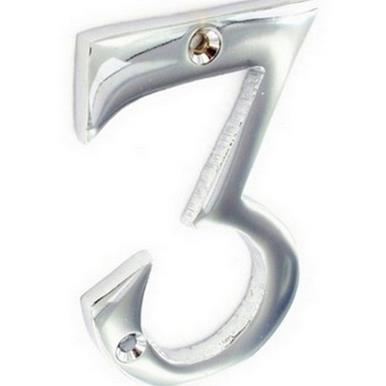 Securit S2963 Chrome Numeral No 3 75mm