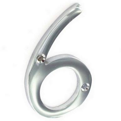 Securit S2966 Chrome Numeral No 6 75mm
