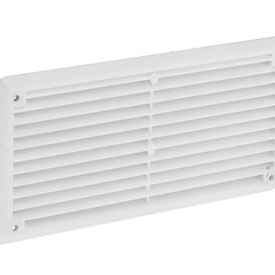 Securit S3256 White Plastic Louvre Vent 6&quot; x 3&quot; with Fixed Fly Screen