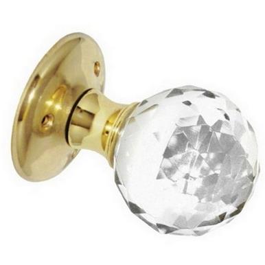 Securit S3296 Glass Mortice Knobs Polished Brass Ball 60mm Card of 2
