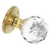 Securit S3296 Glass Mortice Knobs Polished Brass Ball 60mm