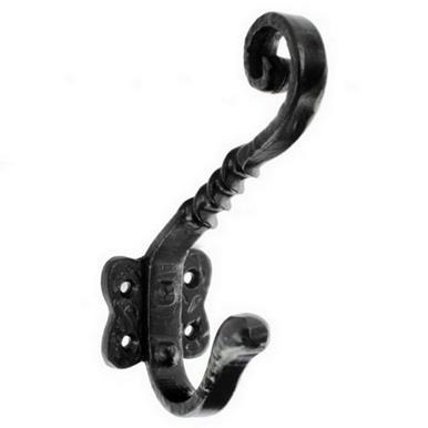 Securit S3344 Hat & Coat Hook Black Antique 145mm