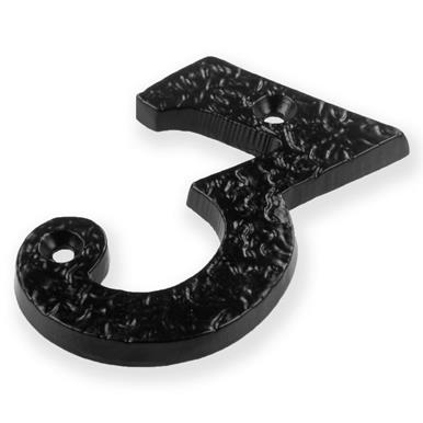 Securit S3353 Black Antique Numeral 3 75mm