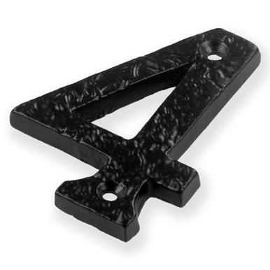 Securit S3354 Black Antique Numeral 4 75mm