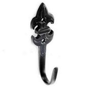 Securit S3378 Tieback Hooks Fleur-de-Lys Black Antique 75mm