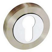 Securit S3476 Euro Lock Escutcheon Satin Nickel/Chrome Plated 50mm