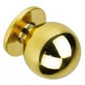 Securit S3507 Ball Cupboard Knob Polished Brass 25mm Card of 2