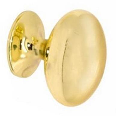 Securit S3512 Oval Cupboard Knob Polished Brass 35mm