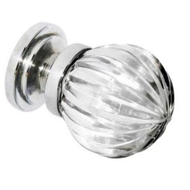 Securit S3552 Glass Pumpkin Knob Chrome 32mm * Clearance *