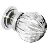 Securit S3552 Glass Pumpkin Knob Chrome 32mm