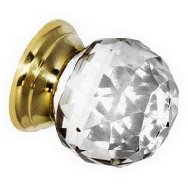 Securit S3558 Glass Ball Knob Polished Brass 38mm * Clearance *