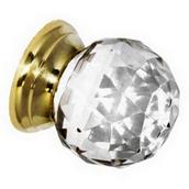 Securit S3558 Glass Ball Knob Polished Brass 38mm