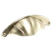 Securit S3677 Shell Drawer Pull Handle Brushed Nickel 64mm