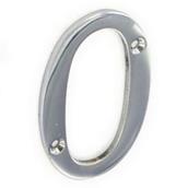 Securit S3800 Chrome Numeral 0 50mm * Discontinued Line *