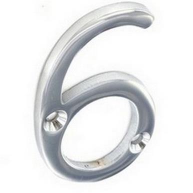 Securit S3806 Chrome Numeral 6 50mm * Discontinued Line *