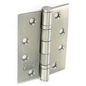 Securit S4296 Stainless Steel Double Ball Bearing Hinges Satin 100mm CE Fire Rated 1 Pair