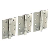 Securit S4296X Stainless Steel Double Ball Bearing Hinges Satin 100mm CE Fire Rated 1.1/2 Pairs