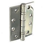 Securit S4297 Stainless Steel Double Ball Bearing Hinges Polished 100mm CE Fire Rated 1 Pair