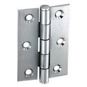 Securit S4301 Button Tip Butt Hinges Satin Chrome Plated 75mm 1 Pair