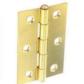 Securit S4318 Loose Pin Butt Hinges Electro Brass 75mm 1 Pair