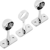 Securit S5553 1 Centre and 2 End Bracket Chrome 19mm