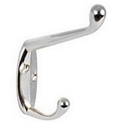 Securit S6106 Hat and Coat Hook Chrome 105mm