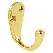 Securit S6107 Coat Hook Brass 50mm