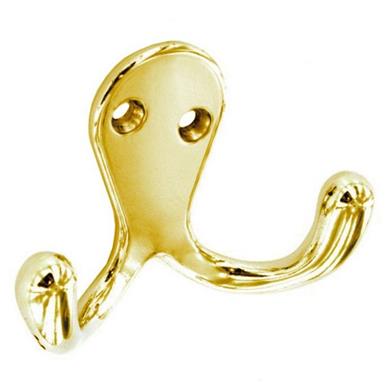 Securit S6109 Double Robe Hook Brass 70mm