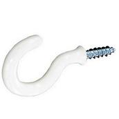Securit S6304 Cup Hooks Plastic Covered White 50mm Card of 3